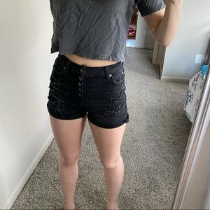 American eagle curvy super hi rise shortie shorts